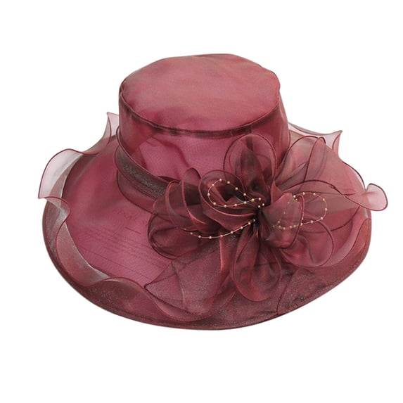 LEKODE Derby Hats for Women Hat for Women Tea Party Wedding Hat Women's Veil Hat Fancy Hats for Women Sun Hats Womens Dress Hats Church Hats Fancy Hats Church Hats Vintage Hats Red One Size