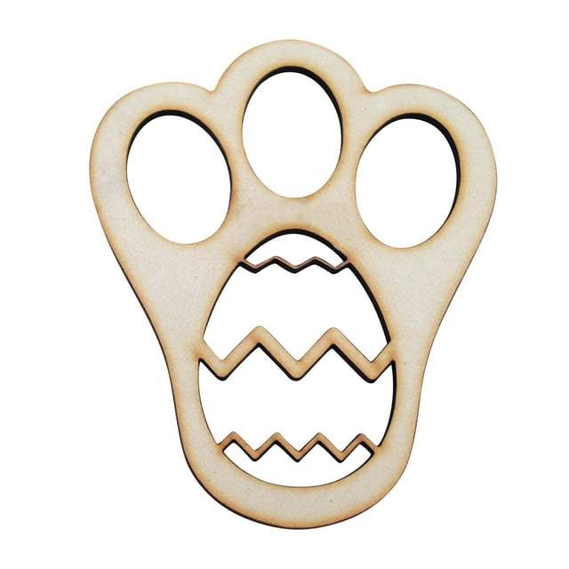 LEKODE Easter Bunny Footprint Wood Easter Morning Bunny Feet Flour