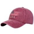 thumbnail image 1 of LEKODE Embroidered Baseball Cap Adjustable Metal Buckle Strap for Casual Wear Wine One Size, 1 of 5