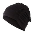 thumbnail image 1 of LEKODE Extra Large Hair Towel Satin Lined Hats Womens Turbans Skully Cap for Men Satin Head Scarf Chemo Turbans for Women Wrap Cap Black One Size, 1 of 3