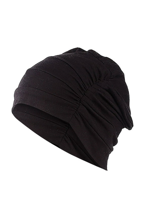 Extra Large Hair Towel Satin Lined Hats Womens Turbans Skully Cap for Men Satin Head Scarf Chemo Turbans for Women Wrap Cap Black One Size
