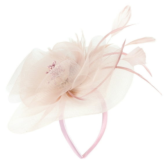 LEKODE Fascinators Hats for Women Tea Party Fascinators for Women High Tea Hats for Women Tea Party Hats Tea Party Accessories for Women Feather Headband Fascinator Hats for Women Pink One Size