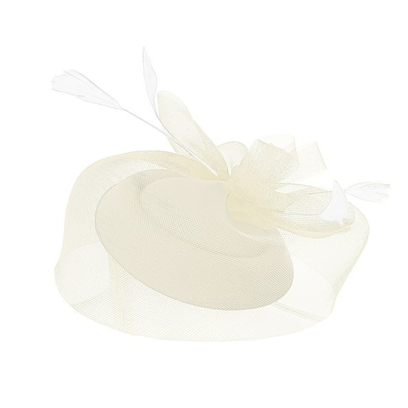 LEKODE Fascinators for Women Fashion Hats for Women Hair Feathers Clip in Fascinator Hat Fascinators Hats for Women Tea Party Women's Fascinators Tea Party Fascinators for Women Beige One Size