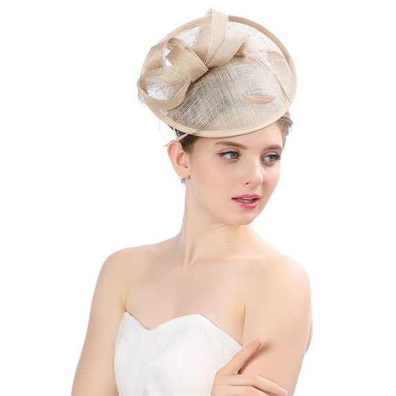 LEKODE Fasteners Hats for Women Hair Feathers Clip in Hat for Women Feather Hair Clip Tea Hats for Women Women's Fascinators Feather Headpiece Khaki One Size