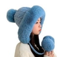 thumbnail image 1 of LEKODE Faux Fur Hat Aviator Hat Winter Hats for Women Womens Caps Womans Hats Caps for Women Womens Cap Blue One Size, 1 of 3