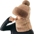 thumbnail image 1 of LEKODE Faux Fur Hat with Neck Cover Womens Beanies for Winter Caps for Women Summer Beanie for Men Women Hats Mens Winter Hats Coffee A, 1 of 5