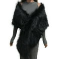 thumbnail image 1 of LEKODE Faux Fur Shawl for Wedding Thick Shawl Cape for Women Shawls Women's Poncho Sweater Womens Scarfs Black One Size, 1 of 3