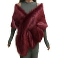 thumbnail image 1 of LEKODE Faux Fur Shawl for Wedding Thick Shawl Poncho Sweater Women Cloaks for Women Poncho for Women Poncho Women Red One Size, 1 of 3