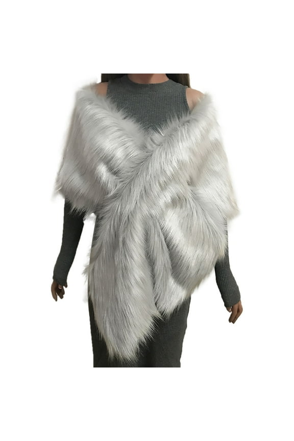 Faux Fur Shawl for Wedding Thick Shawl Women Cape Scarf Wraps for Women Womens Poncho Woman Scarf A One Size