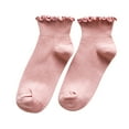 thumbnail image 1 of LEKODE Frilly Socks Women Thermal Socks Womens Cotton Socks Crew Socks Compression Crew Socks for Women Crew Running Socks Women Womans Socks Pink One Size, 1 of 3