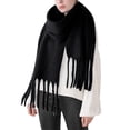 thumbnail image 1 of LEKODE Fringe Scarf Thick Shawl Long Scarves for Women Ladies Scarves Bufandas Para Mujer Women Scarves Womens Scarfs Black One Size, 1 of 3