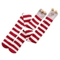 thumbnail image 1 of LEKODE Fuzzy Socks for Women Long Socks for Women Tube Socks Fuzzy Socks Bulk Cloud Socks Thin Tube Long Socks Cute Socks Grippy Socks Woman Spa Socks Cushioned Ankle Socks Womens Socks Red One Size, 1 of 3