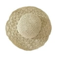 thumbnail image 1 of LEKODE Girls Straw Hat Sun Hat Summer Beach Hat with Flowers Beige One Size, 1 of 9