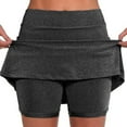 thumbnail image 1 of LEKODE Golf Skirts for Women High Waisted Skirt with Shorts Underneath Yoga Shorts Athletic Inner Shorts Athletic Skirt Tennis Skirt Plus Size Skorts Lightweight Skirt Dressy Causal Gray 5XL, 1 of 6