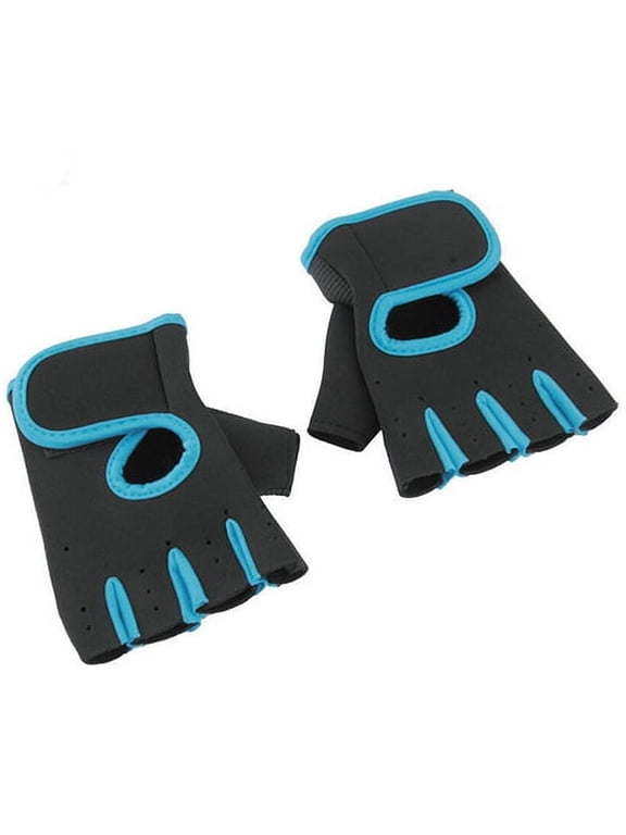 Gym Gloves for Men Cycling Gloves Wheelchair Gloves Lifting Gloves Fingerless Gloves Protect Hands from Sun and Nail Dryer Harm Work Gloves Sun Protection Gloves Blue Nylon,Spandex