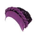 thumbnail image 1 of LEKODE Head Covering Women's Skullies & Beanies Head Scarves for Women Boho Accessories Womens Hair Towel Hair Turbans Halo Turban for Men Purple One Size, 1 of 3