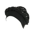 thumbnail image 1 of LEKODE Headscarves Satin Lined Beanie Sports Headbands for Women Satin Turban Beanies for Women Boho Accessories Silk Lined Beanie Black One Size, 1 of 3