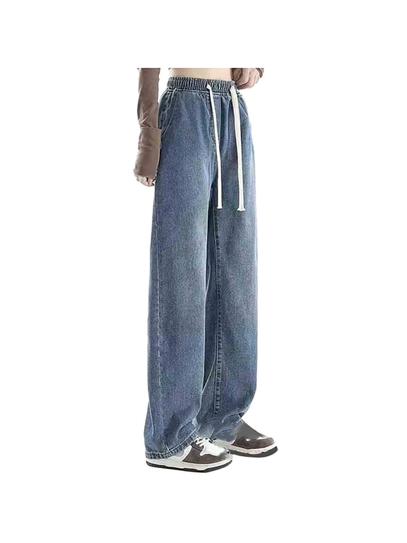 Jeans Gaucho Pants Y2k Baggy Jeans Dress Pants Women Ripped Jeans Womens Boho Pants Mom Jeans Plus Size Jeans Baggy Jeans Plus Size Pants Jeans for Women Trendy Pull on Pants Blue 3 XL