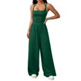 thumbnail image 1 of LEKODE Jumpsuits for Women Casual Wide Leg Pants Rompers with Pockets Halter Jumpsuits for Women Backless Jumpsuit Loose Overalls Ruched Rompers Womens Summer Outfits Green S, 1 of 6
