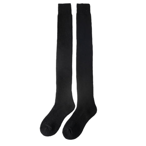 LEKODE Knee High Socks for Women Wool Socks for Women Knee High Long Socks for Women Woman Socks Long Socks Men's Socks Tube Socks Black One Size