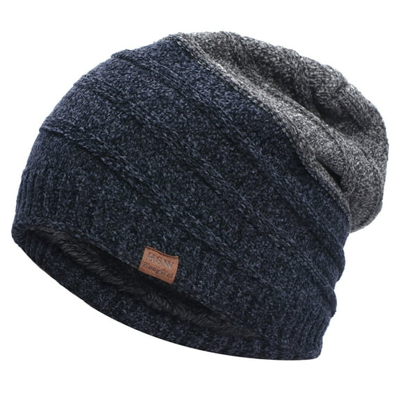 LEKODE Knit Cap Mens Beanie Knit Hats Winter Hats Winter Hat Knitted Hats Camo Beanie Navy One Size