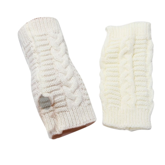 LEKODE Knit Gloves Arm Warmers Exercise Gloves Biking Gloves Women Thermal Gloves Men Winter Gloves for Women Gloves Warm Gloves for Men White One Size