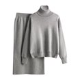 thumbnail image 1 of LEKODE Knit Sets Two Piece Women 2 Piece Maxi Skirt Sets for Women Striped Sweater Dress Sweater Dress Long Skirt Sweatsuits Women 2 Piece Outfit Workout Sets for Women Gray One Size, 1 of 4