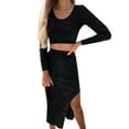 thumbnail image 1 of LEKODE Knit Sets Two Piece Women Long Skirt Set Sweatshirt Skirt Set Womens 2 Piece Outfits Long Skirts for Women Going Out Sets Womens Sets 2 Piece Outfits Black 2xl, 1 of 6