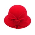 thumbnail image 1 of LEKODE Ladies' hats vintage hats Fedora Stylish Hat derby hats for women women's fedora hats cloche hats with Belt Buckle Vintage Trendy kentucky derby hats for women Classic Plain A M, 1 of 3