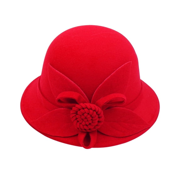 LEKODE Ladies' hats vintage hats Fedora Stylish Hat derby hats for women women's fedora hats cloche hats with Belt Buckle Vintage Trendy kentucky derby hats for women Classic Plain A M