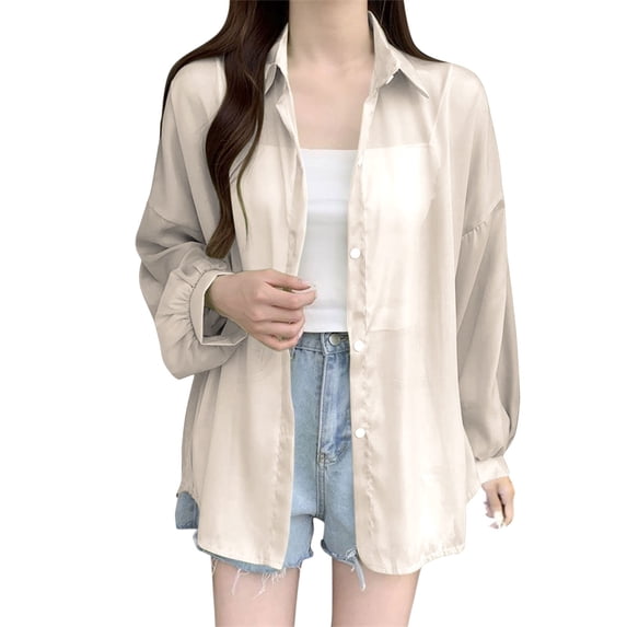 LEKODE Lightweight Cardigans for Women Light See Through Light Weight Cardigan Women Sheer Cardigans Going Out Tops Travel Cardigan Mesh Shrug Open Front Cardigan Womens Cardigan Beige L