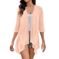 thumbnail image 1 of LEKODE Lightweight Cardigans for Women Summer Sweaters Seamless Knit Sheer Cardigans Tunic Tops Blouse Womens Sweaters Sunscreen Cardigan Swimwear Cover Up Cardigan Sweaters White L, 1 of 6