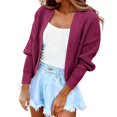 thumbnail image 1 of LEKODE Lightweight Relaxed Fit Layering Cover Up Long Sleeve Open Front Daily Summer Dress Matching Shrug Hot Pink L, 1 of 9