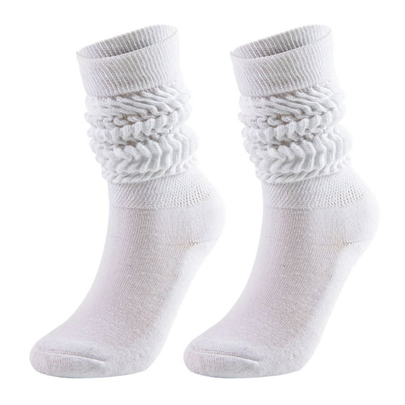 LEKODE Long Socks Cotton Knee High Socks Thick Socks Women's Knee High Socks Men Socks Women Ladies Socks Silver One Size