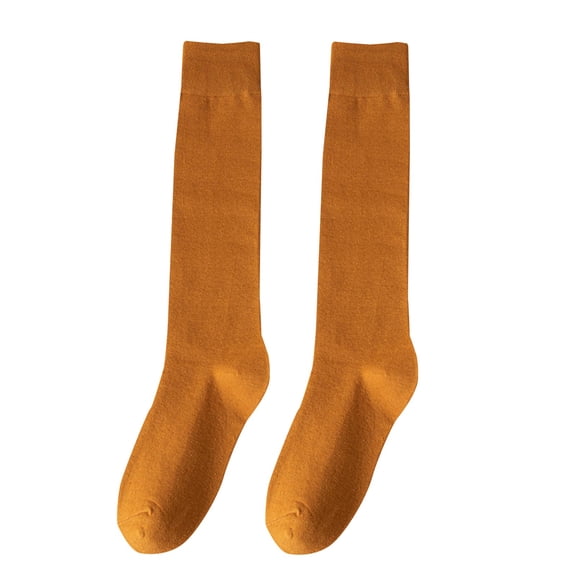 LEKODE Long Socks Cotton Knee High Socks Winter Stockings Long Tube Socks Men’s Socks Tube Socks for Women Orange A