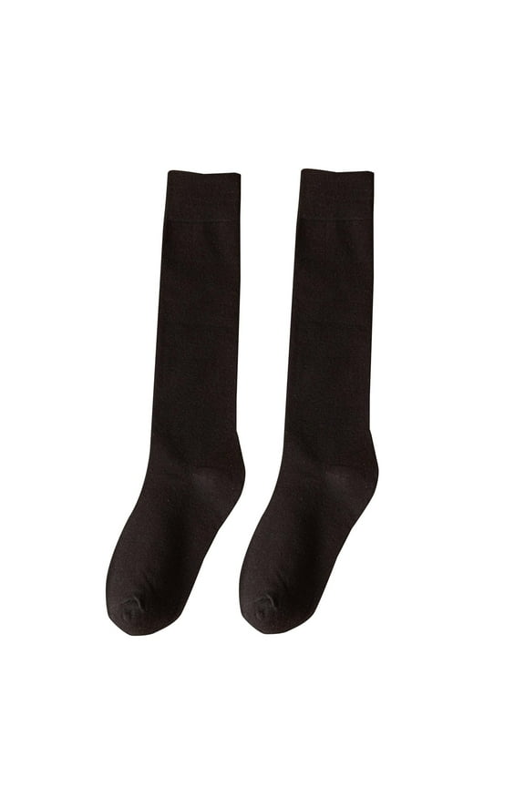 Long Socks Cotton Knee High Socks Winter Stockings Tube Socks for Women Men’s Socks Tall Socks for Women Black A