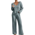 thumbnail image 1 of LEKODE Loungewear Sets Woman Two Piece Suits for Women Long Sleeve Set Womens Tops Long Sleeve Casual Women Long Sleeve Tops Long Sleeve Sets Ladies Long Sleeve Tops Light Blue 2XL, 1 of 9