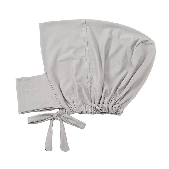 LEKODE Men Turban Turbantes Silk Headband Winter Hat Extra Large Hair Towel Head Scarf Cotton Satin Lined Skull Cap Gray One Size