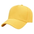 thumbnail image 1 of LEKODE Men Women Blank Plain Cotton Baseball Cap, Solid Unprinted Hard Curved Brim Hat, Adjustable DIY Customizable Sun Cap for Sports Travel Daily Use Yellow One Size, 1 of 3