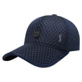 thumbnail image 1 of LEKODE Men Women Full Mesh Sport Baseball Cap, Breathable Rubber Patch Curved Brim Hat, Adjustable Lightweight Sun Cap for Running Fishing Hiking Daily Use Navy One Size, 1 of 3