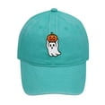 thumbnail image 1 of LEKODE Men Women Pumpkin Embroidered Washed Baseball Cap, Vintage Distressed Curved Brim Hat, Adjustable Holiday‑theme Sun Cap for Party Travel Daily Use Mint Green One Size, 1 of 3