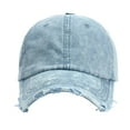 thumbnail image 1 of LEKODE Men Women Vintage Distressed Washed Dad Hat, Plain Solid‑Color Ripped Baseball Cap, Adjustable Soft Unstructured Hat for Casual Travel Sports Daily Use Blue One Size, 1 of 5