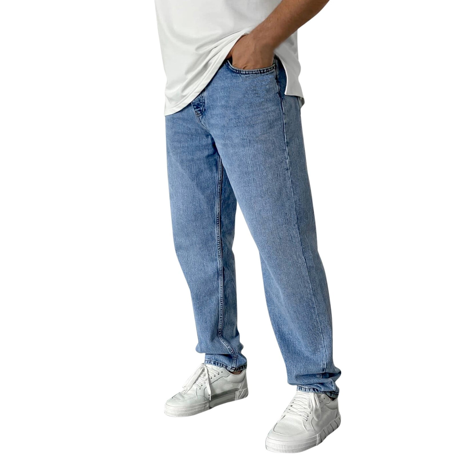 LEKODE Men's Skinny-Fit Stretch Jean Regular Fit Jeans Straight Fit ...