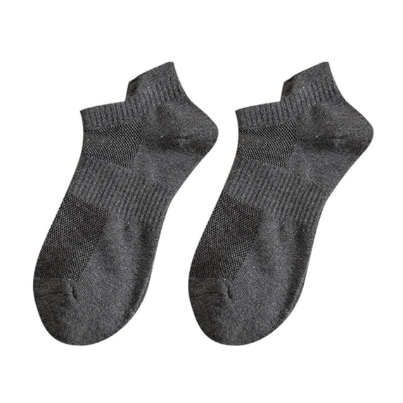 LEKODE Mens Ankle Socks Compression Crew Socks Running Invisible Liner Socks Work Out Socks Loafer Liners Men Boat Shoe Socks for Men Thick No Show Socks Gray A