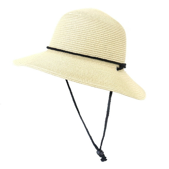 LEKODE Mens Straw Hats for Summer Womens Caps Beach Hats for Women Womens Golf Hat Sun Protection Hats for Men Womens Straw Hat Umbrella Hats for Adults Beige One Size