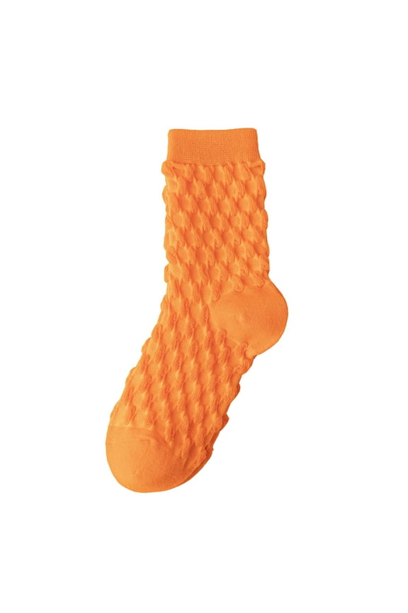 Mid Calf Socks Women Slipper Socks for Women Womens Cotton Socks Athletic Crew Socks for Women’s Socks Ladies Socks Long Socks for Women Orange One Size