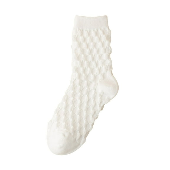 LEKODE Mid Calf Socks Women Slipper Socks for Women Womens Cotton Socks Crew Running Socks Women Socks for Men Women's Athletic Socks for Men Crew White One Size