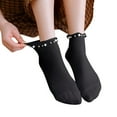 thumbnail image 1 of LEKODE Mid Calf Socks Women Slipper Socks for Women Womens Cotton Socks Crew Sock Athletic Socks Women Men Sock Comfy Socks Black One Size, 1 of 6