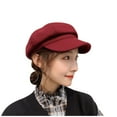 thumbnail image 1 of LEKODE News Boy Hat Summer Beret Flat Cap Paperboy Hat Beret Hats for Women Wool Hats for Women Womens Newsboy Cap Wine One Size, 1 of 6