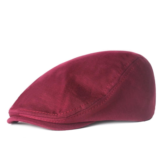 LEKODE Newsboy Hats for Men Cotton Fitted Hat Chic and Stylish men Newsboy Caps for Everyday Wear Wool Beret Outdoor Hat Lightweight Packable Solid Color Perfect All Seasons Painter Hat Red One Size